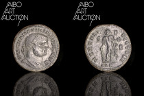Roman coin Billon - Empire - Maximian Hercules Follis Alexandria 304-305

IMP C M A MAXIMIANVS PF AVG Laureate head on the right. Rev: HERCVLI VICTO...
