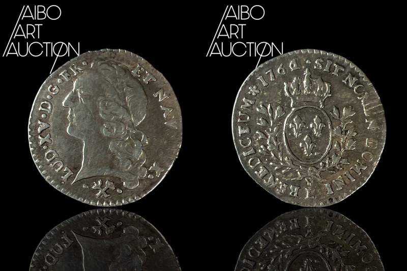 French royal coin Silver - Louis XV Fifth shield with Bayonne bandeau 1766

Ra...