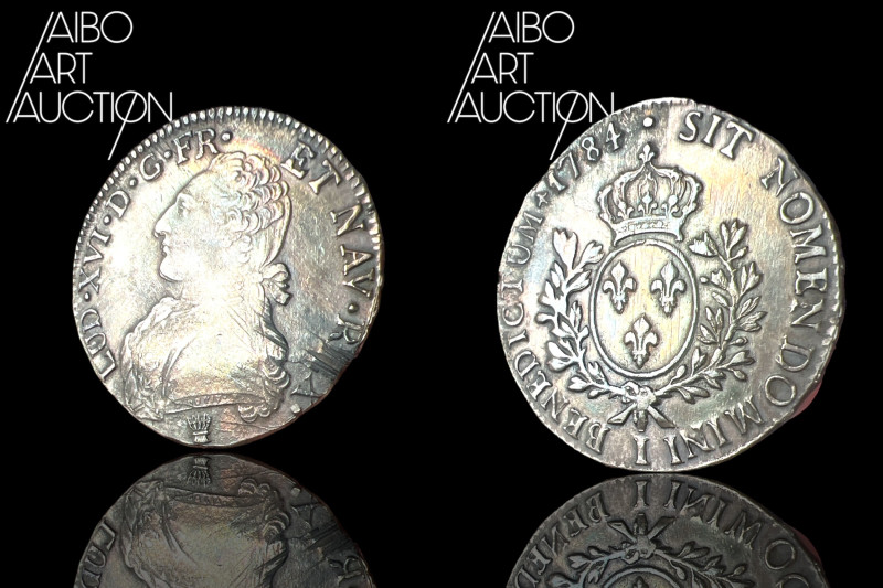 French royal coin Silver - Louis XVI Shield with olive branches Limoges 1784

...