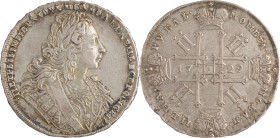 36. Pierre II (1727-1730)
Rouble 1729.
Dav : 1669.
TTB.