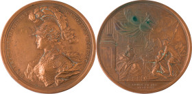 56. Catherine II (1762-1796)
 Médaille en bronze commémorant l’avènement de
Catherine II, 1762.
D : 67,2 mm
Dia : 115.1.
TTB.