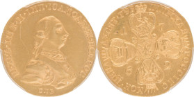65. Pierre III (1761-1762)
10 Roubles, 1762.
Fr : 126. Ms : 62.
Sous coque PCGS MS62.