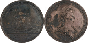 82. Catherine II (1762-1796)
 Médaille en argent commémorant la paix avec la Turquie,
Saint-Pétersbourg, 1791.
SMIR : 320a. Dia : 225.3.
D : 67,5 mm -...