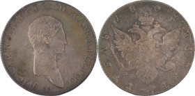 98. Alexandre Ier (1801-1825)
Rouble essai 1801 par A. LEBERECHT.
Sev. : 2497.
Superbe-FDC.