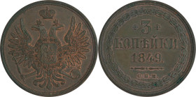 133. Nicolas Ier (1825-1855)
3 Kopecks 1849.
KM : Pn121.
Superbe.