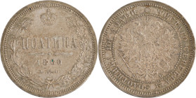 140. Alexandre II (1855-1881)
Demi-rouble poltina 1860.
KM : Y24.
Superbe.