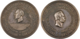 141. Alexandre II (1855-1881)
 Médaille en argent commémorant la Société Impériale
pour l’Acclimatation des Animaux et des Plantes,
1864.
D : 56 mm - ...