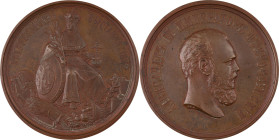 144. Alexandre II (1881-1894)
 Médaille en bronze commémorant l’exposition de
Moscou en 1882.
D : 93,3 mm
Superbe. (Quelques points de vert-de-gris au...