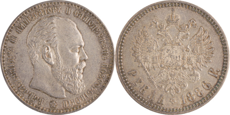 147. Alexandre III (1881-1894)
Rouble 1886.
KM : Y46.
Superbe.