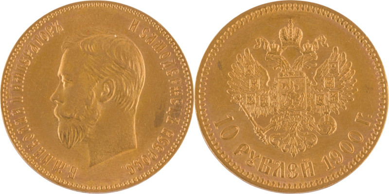 164. Nicolas II (1894-1917)
10 Roubles, 1900.
Poids : 8,58 g
KM : Y64.
Superbe.