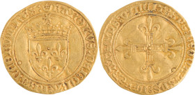 232. Charles VIII (1483-1498)
Écu d’or au soleil, 1re émission, Paris.
Poids : 3,3 g
Dy : 575.
TB-TTB.