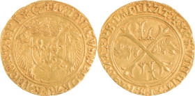234. Louis XII (1498-1514)
Écu d’or au porc-épic, Amiens.
Poids : 3,4 g
Dy : 655.
TTB.