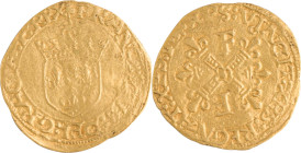 243. François Ier (1515-1547)
Demi écu d’or au soleil, 4e
 type, Toulouse.
Poids : 1,6 g
Dy : 776.
TB à TTB.