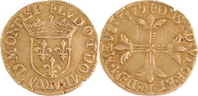 254. DOMBES, Louis II de Bourbon et Duc de Montpensier (1560-1582)
Pistole en or, 1579.
Poids : 6,56 g
Fr : 121.
TTB.