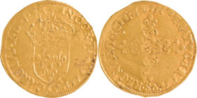 258. Charles X, Roi de la Ligue
Écu d’or au soleil 1591 Paris.
Poids : 3,3 g
Dy : 1172.
TB à TTB.