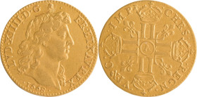 279. Louis XIV (1643-1715)
Louis d’or juvénile non lauré 1668 Paris.
Poids : 6,3 g
G : 247.
TB à TTB.