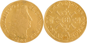 283. Louis XIV (1643-1715)
Louis d’or aux 4 L 1693 Rouen. Réformation.
Poids : 6,7 g
G : 252.
TTB-Superbe.