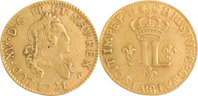 292. Louis XV (1715-1774)
Louis d’or aux deux L 1721 Strasbourg. Faux du temps.
Poids : 9,7 g
G : 337.
TTB.