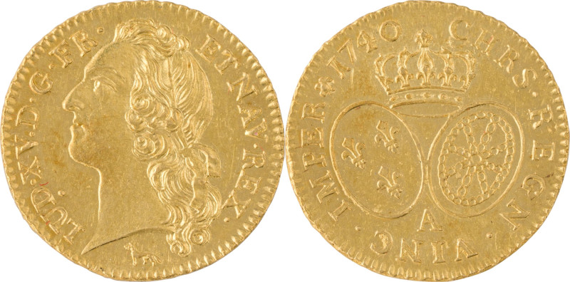 296. Louis XV (1715-1774)
Louis d’or au bandeau 1740 Paris 2e
 semestre.
Poids :...