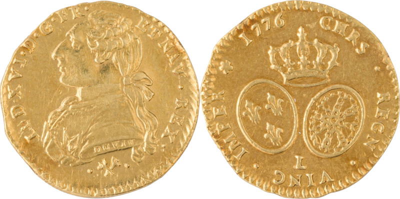 311. Louis XVI (1774-1793)
Demi Louis d’or au buste drapé 1776 Bayonne.
Poids : ...