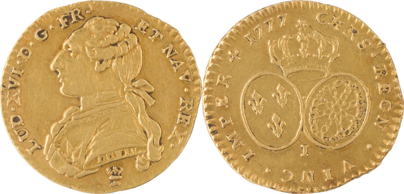 312. Louis XVI (1774-1793)
Demi Louis d’or au buste drapé 1777 Limoges.
Poids : ...