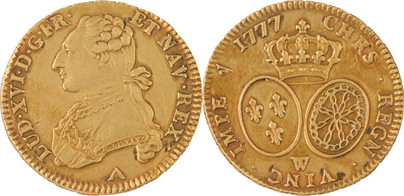 313. Louis XVI (1774-1793)
Double Louis d’or au buste drapé 1777 Lille.
Poids : ...