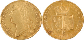 319. Louis XVI (1774-1793)
Double Louis d’or au buste nu 1786 Bordeaux 2e
 semestre.
Poids : 15,2 g
G : 363.
Superbe.