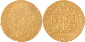 321. Louis XVI (1774-1793)
Louis d’or au buste nu 1789 Lille.
Poids : 7,6 g
G : 361.
Superbe