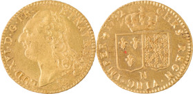 326. Louis XVI (1774-1793)
Louis d’or au buste nu 1792 Montpellier 1er semestre. (Très rare).
Poids : 7,6 g
G : 361.
Superbe.