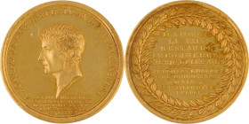 332. Consulat (1799-1804)
 Médaille en or commémorant le préliminaire de la Paix avec l’Angleterre.
1801.
Graveur : MERCIER.
D : 49 mm - Poids : 75,97...