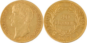 336. Consulat (1799-1804)
40F An 11 Paris.
Poids : 12,90 g
G : 1080.
TTB.