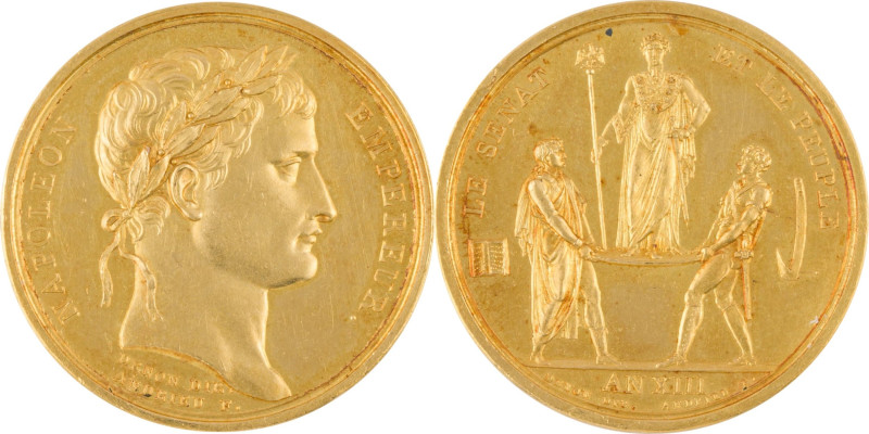 338. Napoléon Ier (1804-1815)
Médaille en or commémorant le couronnement et sacr...