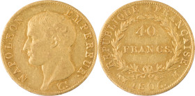 343. Napoléon Ier (1804-1815)
40F 1806 M : Toulouse.
Poids : 12,89 g
G : 1082.
TB à Presque TTB.