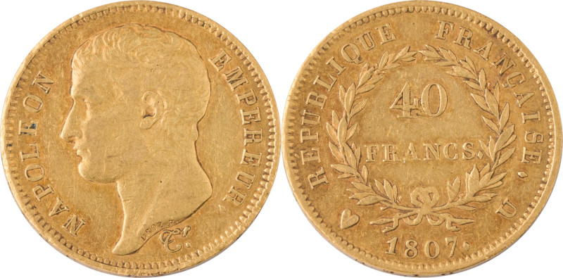 345. Napoléon Ier (1804-1815)
40F 1807 U : Paris.
Poids : 12,90 g
G : 1082a....