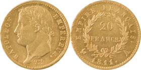 354. Napoléon Ier (1804-1815)
20 Francs or 1811, Paris.
Poids : 6,45 g
G : 1025.
Superbe. (Quelques hairlines)