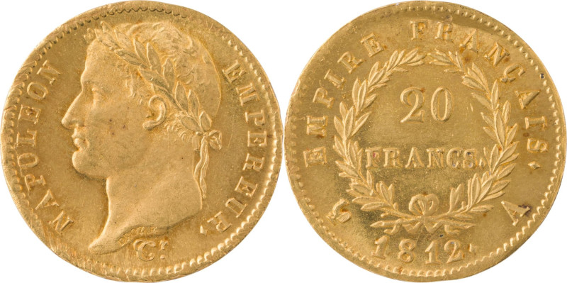 359. Napoléon Ier (1804-1815)
20 Francs or 1812, Paris.
Poids : 6,45 g
G : 1025....
