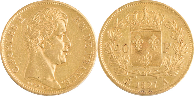 372. Charles X (1824-1830)
40F 1827 A : Paris.
Poids : 12,82 g
G : 1105 (106 exe...