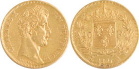 372. Charles X (1824-1830)
40F 1827 A : Paris.
Poids : 12,82 g
G : 1105 (106 exemplaires).
TTB.