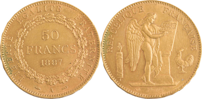 396. IIIe République
50F 1887 A : Paris.
Poids : 16,11 g
G : 1113 (301 exemplair...
