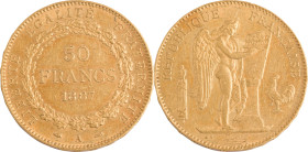 397. IIIe République
50F 1887 A : Paris.
Poids : 16,10 g
G : 1113 (301 exemplaires).
TB à TTB.