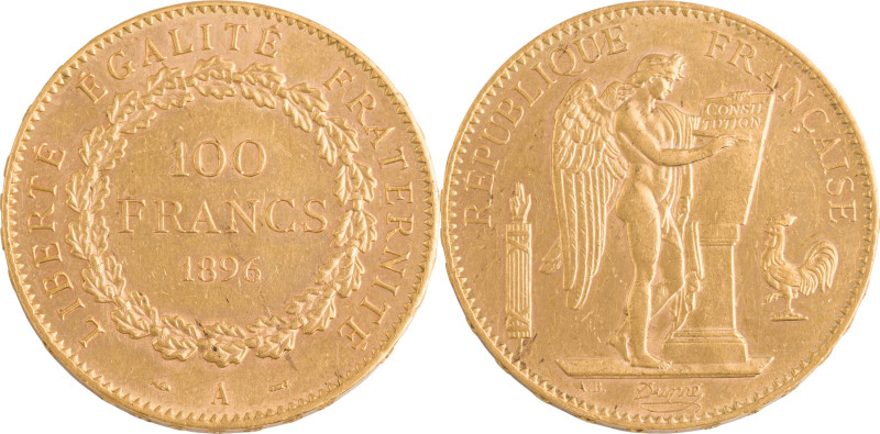 401. IIIe République
100F 1896 A : Paris.
Poids : 32,22 g
G : 1137 (400 exemplai...