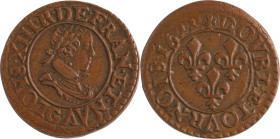413. Louis XIII (1610-1643)
Piéfort du double tournois, 1622 Poitiers. Tranche lisse.
Poids : 5,89 g
Dy : 1358v.
TTB à Superbe.