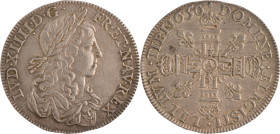 421. Louis XIV (1643-1715)
Lis d’argent, 1656 Paris.
Poids : 8 g
G : 167.
Superbe.