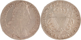 435. Louis XIV (1643-1715)
Écu aux trois couronnes 1709 Z Grenoble.
Poids : 30,2 g
G : 229.
 TTB à superbe. (Petit coup sur la tranche au
niveau du 9 ...