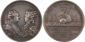 453. Louis XVI (1774-1793)
 Médaille en argent commémorant la naissance
du Dauphin (mort le 4 Juin 1789) pour les Six
Corps de Marchands. Paris, 1781....