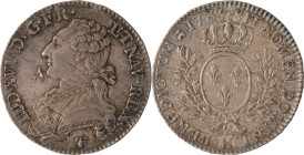 455. Louis XVI (1774-1793)
 Demi écu d’argent aux rameaux d’olivier 1783
La Rochelle (724 ex.).
Poids : 14,7 g
G : 355.
TTB à Superbe.