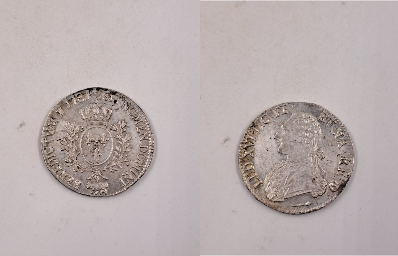 458. Louis XVI (1774-1793)
 Écu d’argent aux rameaux d’olivier pour le Béarn
178...