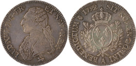 466. Louis XVI (1774-1793)
Écu d’argent aux rameaux d’olivier 1792 Paris.
Poids : 29,2 g
G : 356.
TTB à Superbe.