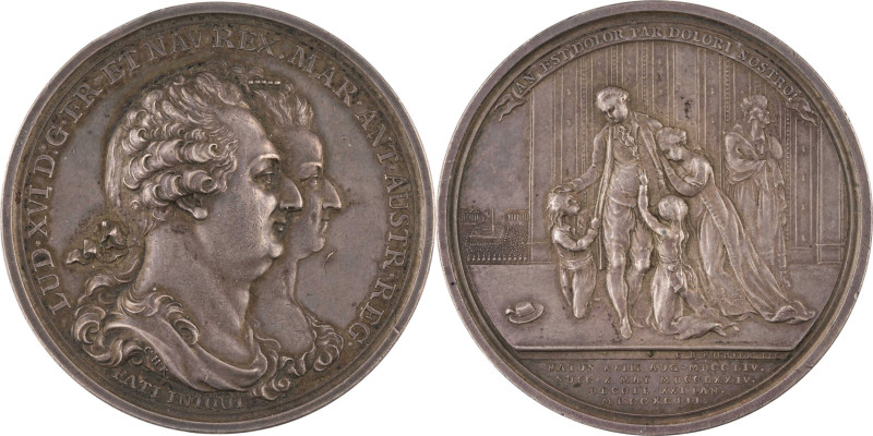 471. Louis XVI (1774-1793)
 Médaille en argent par KUCHLER commémorant
l’adieu d...
