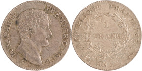 493. Consulat (1799-1804)
1 Franc Bonaparte, an 12 Paris.
Poids : 4,9 g
G : 442.
Superbe.